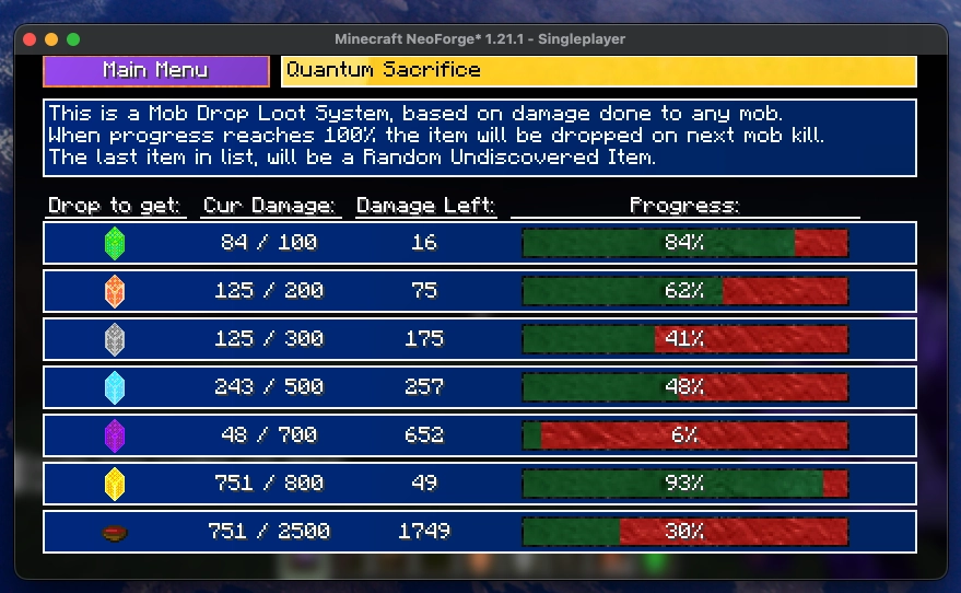 Quantum Sacrifice Screen