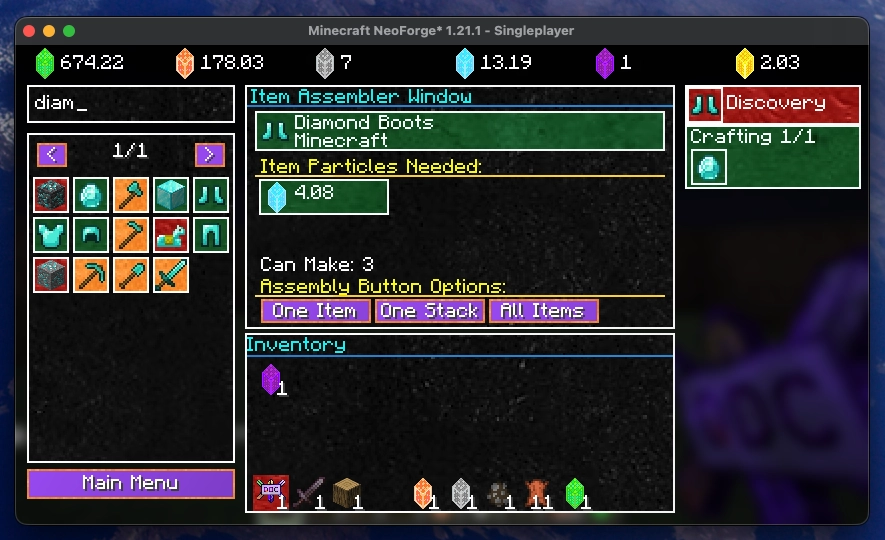 Item Assembler Window