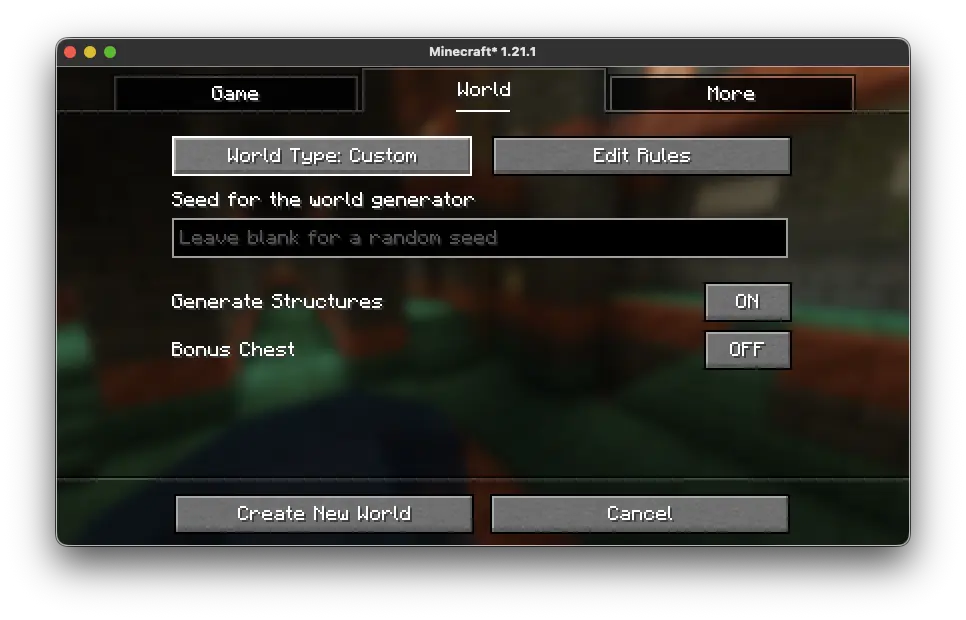 Initial screenshot showing how to access the mod's features